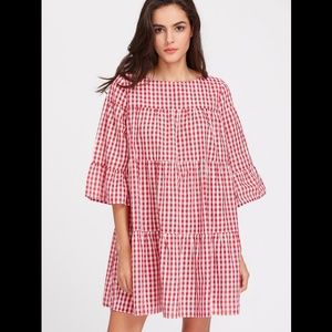 ** sold ** Red & white gingham dress